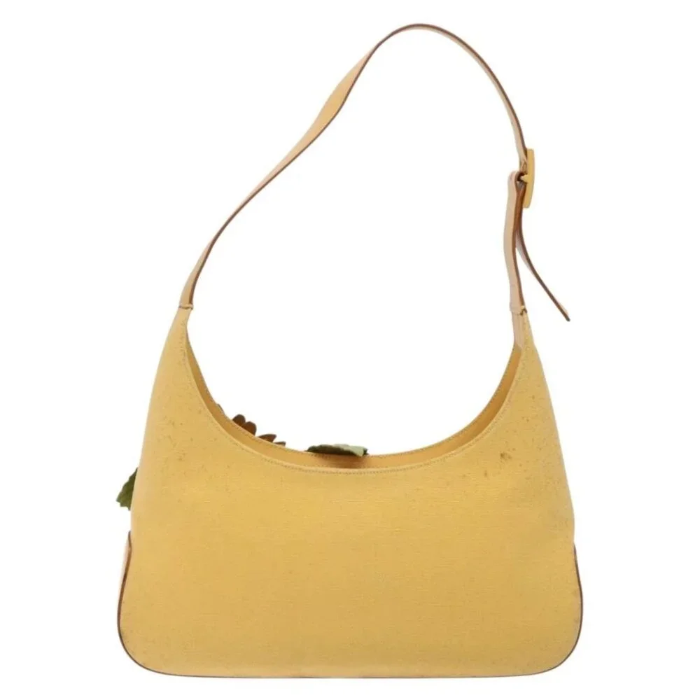 Salvatore Ferragamo Sunflower Shoulder Bag Canvas Yellow Auth 133137 - Picture 3 of 16